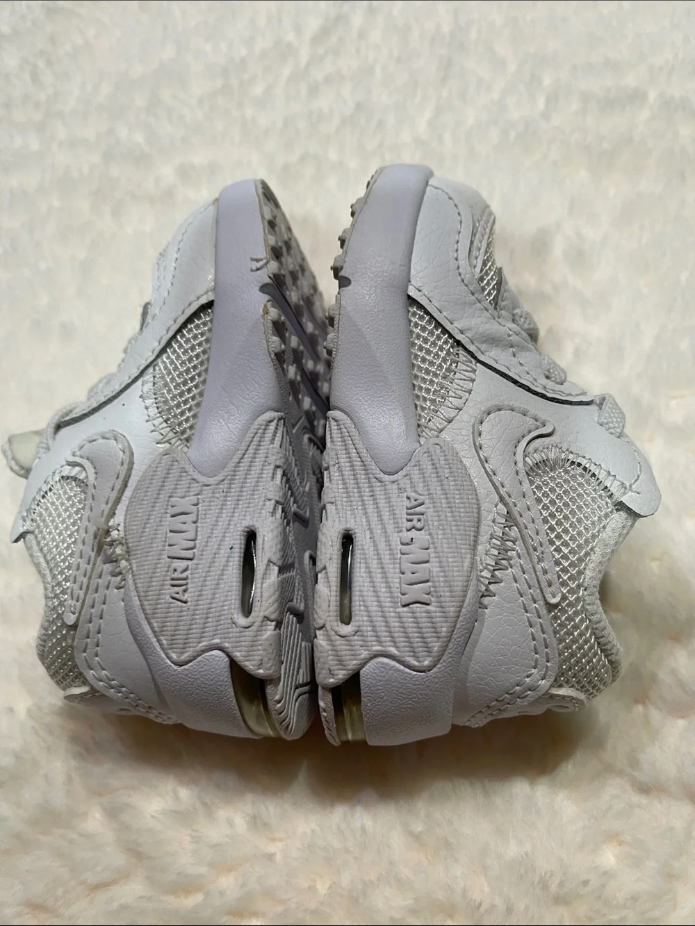 Nike Air Max Toddler White Mesh & Leather Sneakers